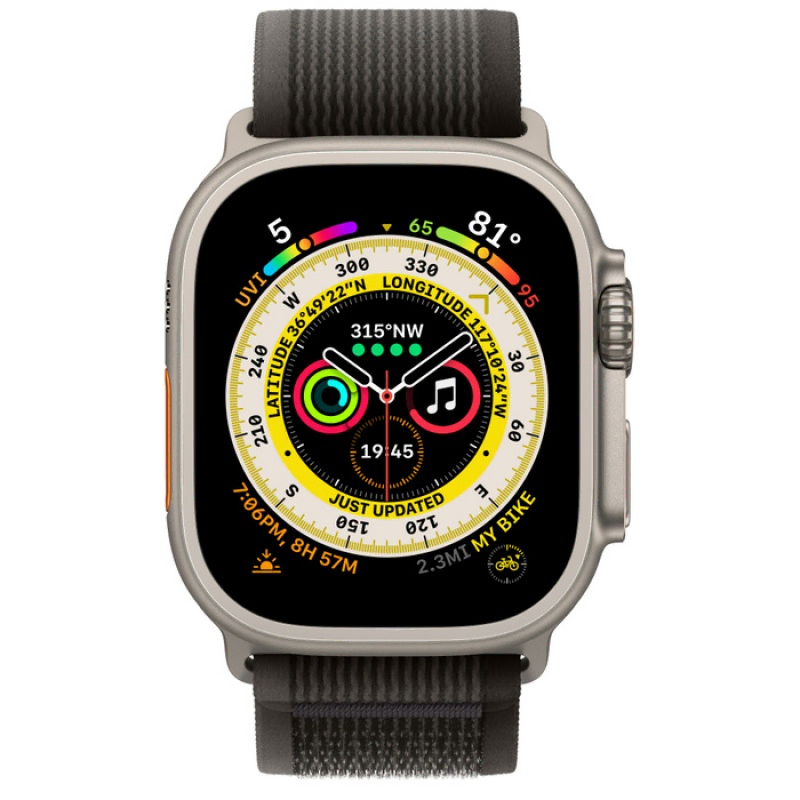 Apple Watch Series Ultra 49mm Titanium Case with Black Trail Loop M/L