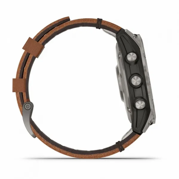 Часы Garmin FENIX 7 Pro Sapphire Solar Carbon Gray with Chestnut Leather Band