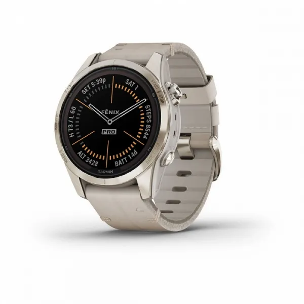 Часы Garmin FENIX 7S Pro Sapphire Solar Soft Gold Leather Band