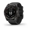 Часы Garmin FENIX 7X Pro Sapphire Solar Carbon Gray with Chestnut Leather Band