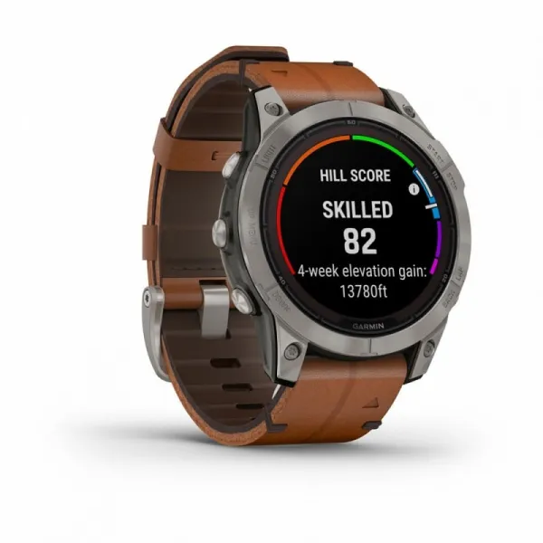 Часы Garmin FENIX 7 Pro Sapphire Solar Carbon Gray with Chestnut Leather Band
